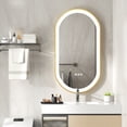 thumbnail image 3 of LUVODI Led Lighted Bathroom Mirror Gold Aluminum Frame Anti-Fog Dimmable Vanity Mirror Oval 39x20 inch, 3 of 14