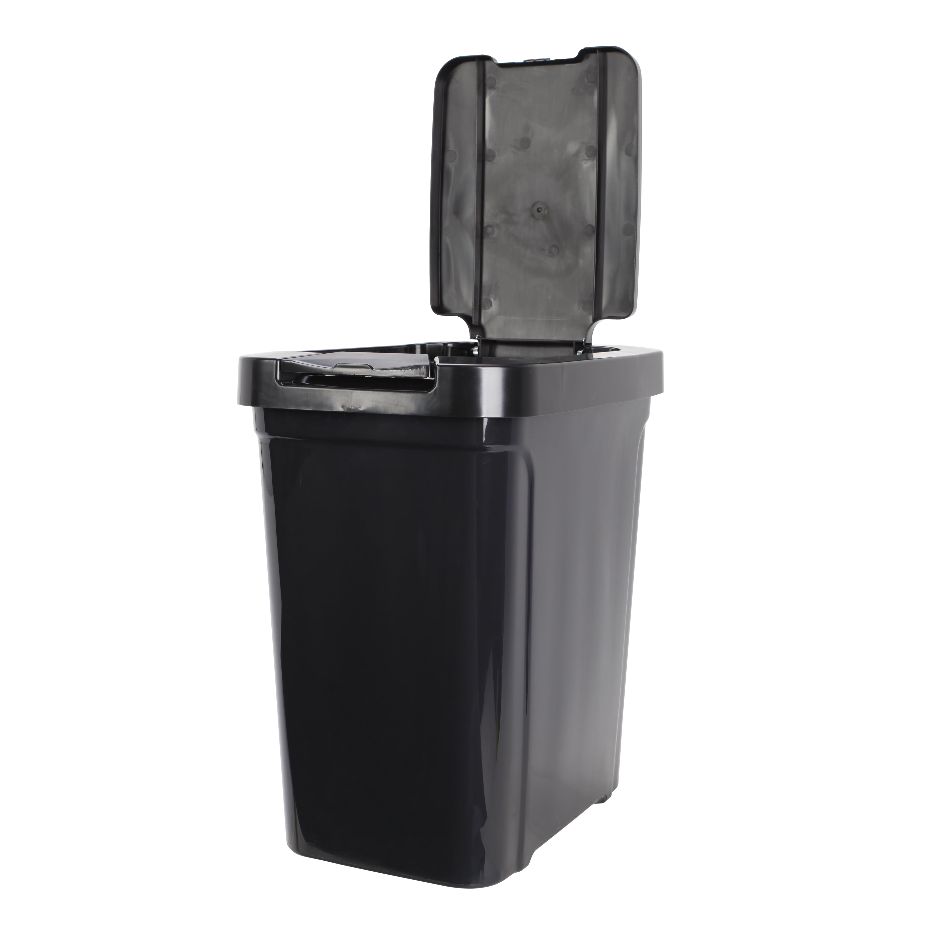Homemaxs 1pc Push-Button Plastic Trash Can Convenient for Garbage Bags Silent Garbage Can Large Capacity Square Trash Can Stylish Living Room Kitchen