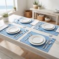 thumbnail image 2 of REGALWOVEN Rustic Placemats Set of 6 Polyester Placemats for Dining Table Decor Indoor Outdoor Washable Kitchen Table Mat Wipe Clean Sky Blue 18*12in, 2 of 5