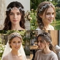 thumbnail image 5 of MIALLO Glamorous Silver Floral Zircon Hair Band, Elegant Wedding Hairband with Fixed Loops, for Wedding and Photo Shoot, 5 of 8