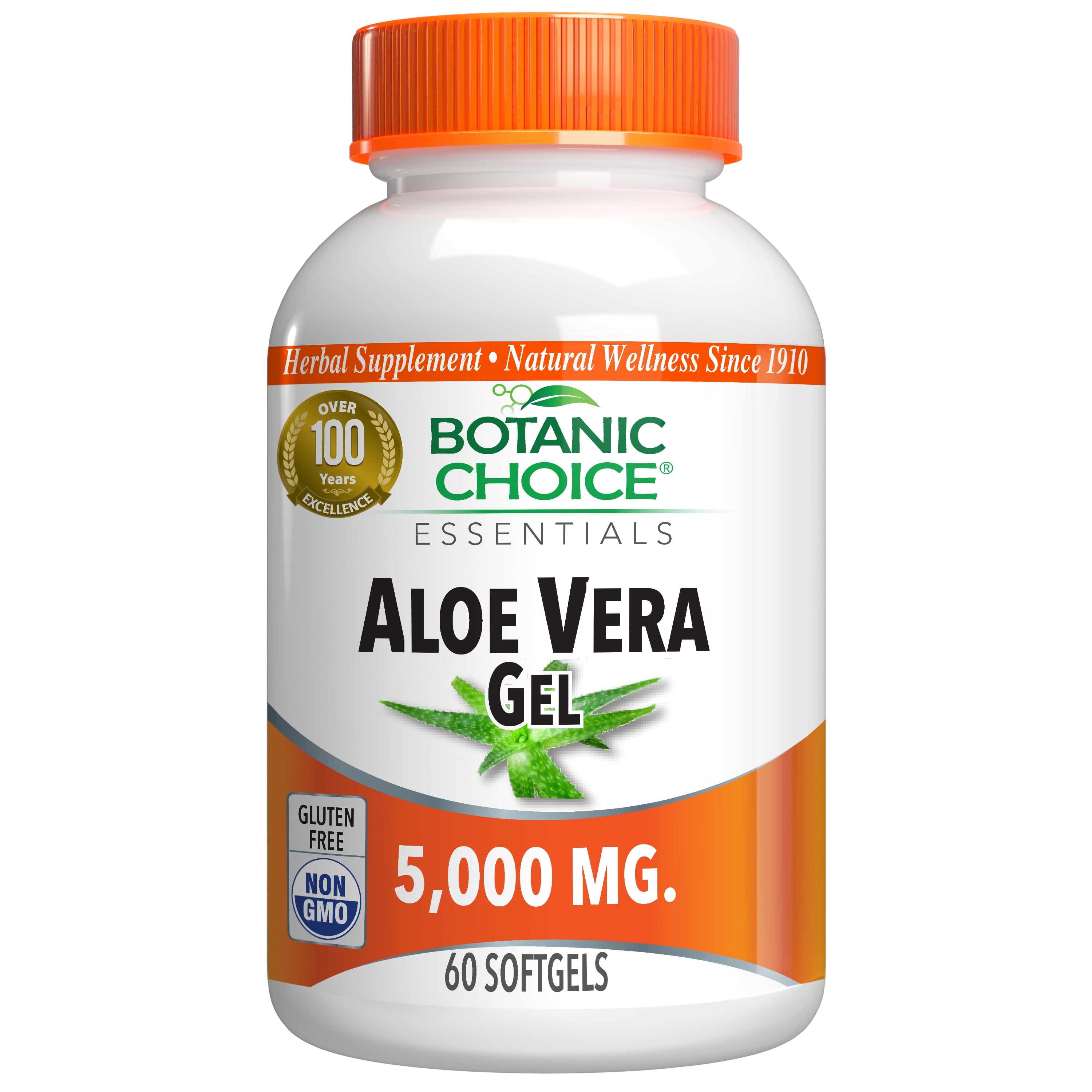 Botanic Choice Aloe Vera 5000 mg Herbal Supplement, 60 softgels -