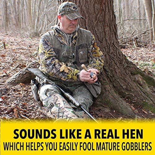 ESH Double-Sided Glass and Slate Turkey Pot Call – Turkey Hunting Call for Beginners & Pros