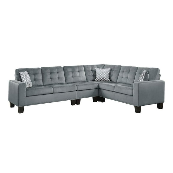 Lexicon Lantana Microfiber Reversible Sectional in Gray