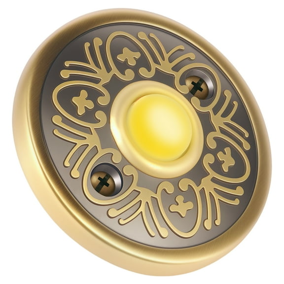 Grusce Metal Doorbell Push Button Safe Exquisite Bronze Finish Illuminated Button Easy to Install Wired Lighted Up Door Bell for Your Home
