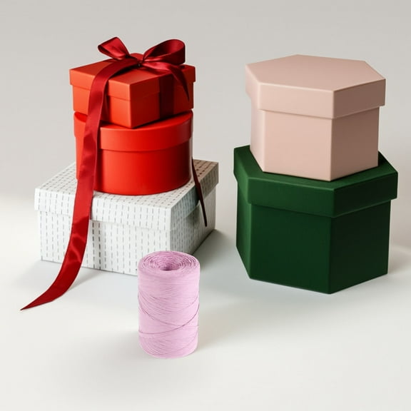 Phenofice 1Set Diy Decoration Material Raffia Paper String For Flat Shape 3.73X2.40X2.40in