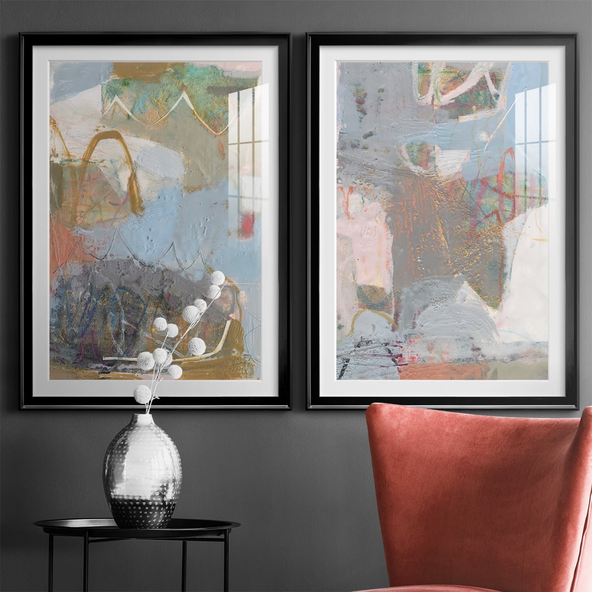 Wexford Home Minim I Premium Framed Print, 18.5" x 24.5" - Ready to Hang, Black (Set of 2)