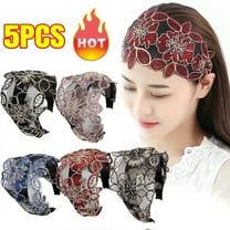 5 Pcs Headbands Women Hair Head Bands Wide Lace Embroidered Headband Hollow Headband Fashion Hair Band for Women