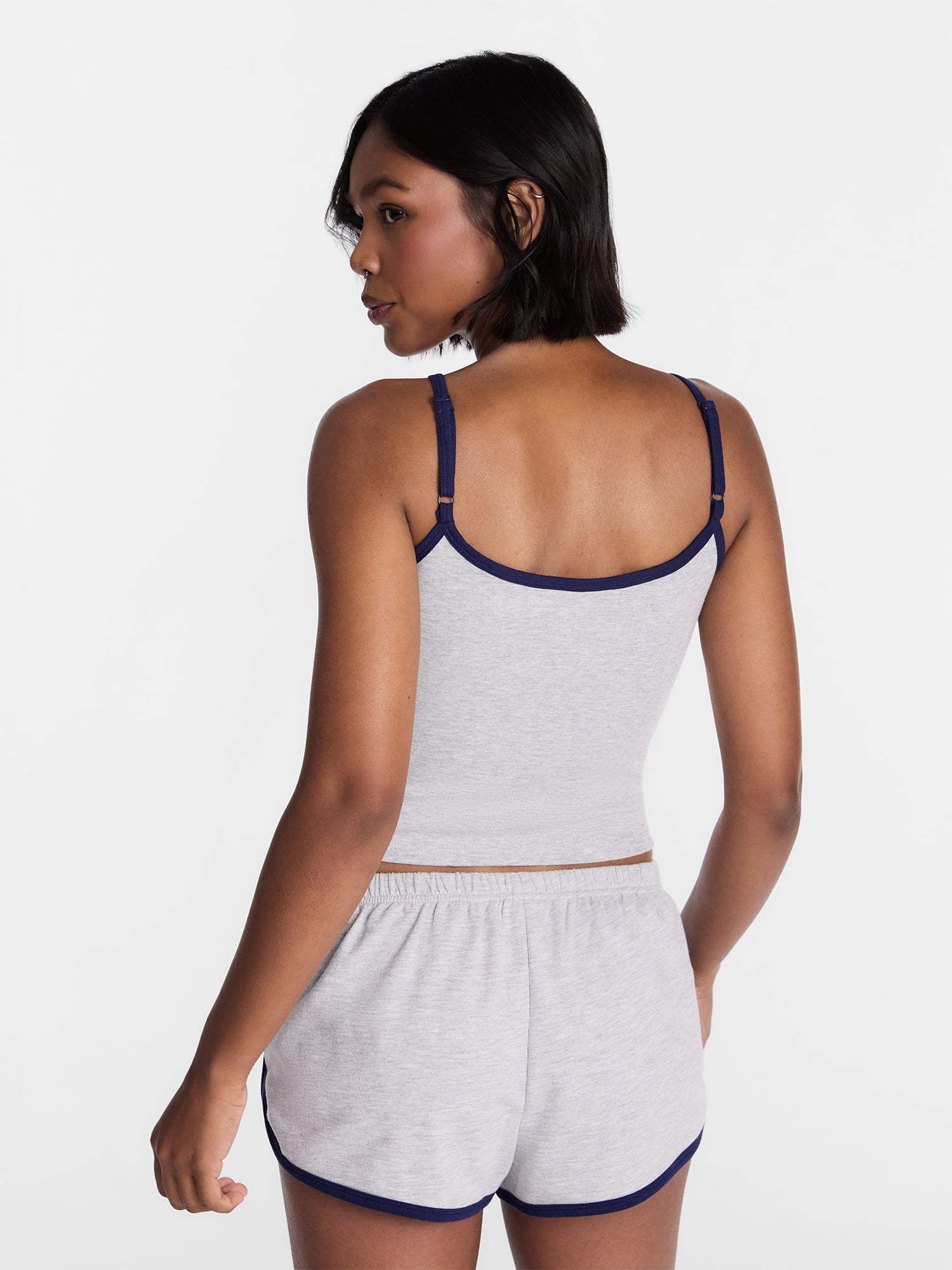 No Boundaries Sports Tank Top and Shorts Sleep Set, 2-Piece, Women's XS-XXL