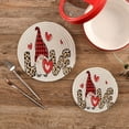 thumbnail image 2 of GZHJMY Cute Valentine's Day Gnome Elf Trivet Pot Holder, Round Woven Potholders Set 2PCS-Braided - Coasters - Table Mats 85 for Kitchen Pans Bowl Teapot, 2 of 7