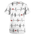 thumbnail image 4 of EGNMCR Scrub for Women Short Sleeve Casual Printed V Neck Pocket Scrub Top Workwear, 4 of 4
