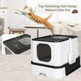 thumbnail image 3 of Cat Litter Box, Foldable Cat Box with Drawer, Large Capacity Litter Box with Lid, Top Opening Litter Pan for Small to Big Cats (Black), 3 of 6