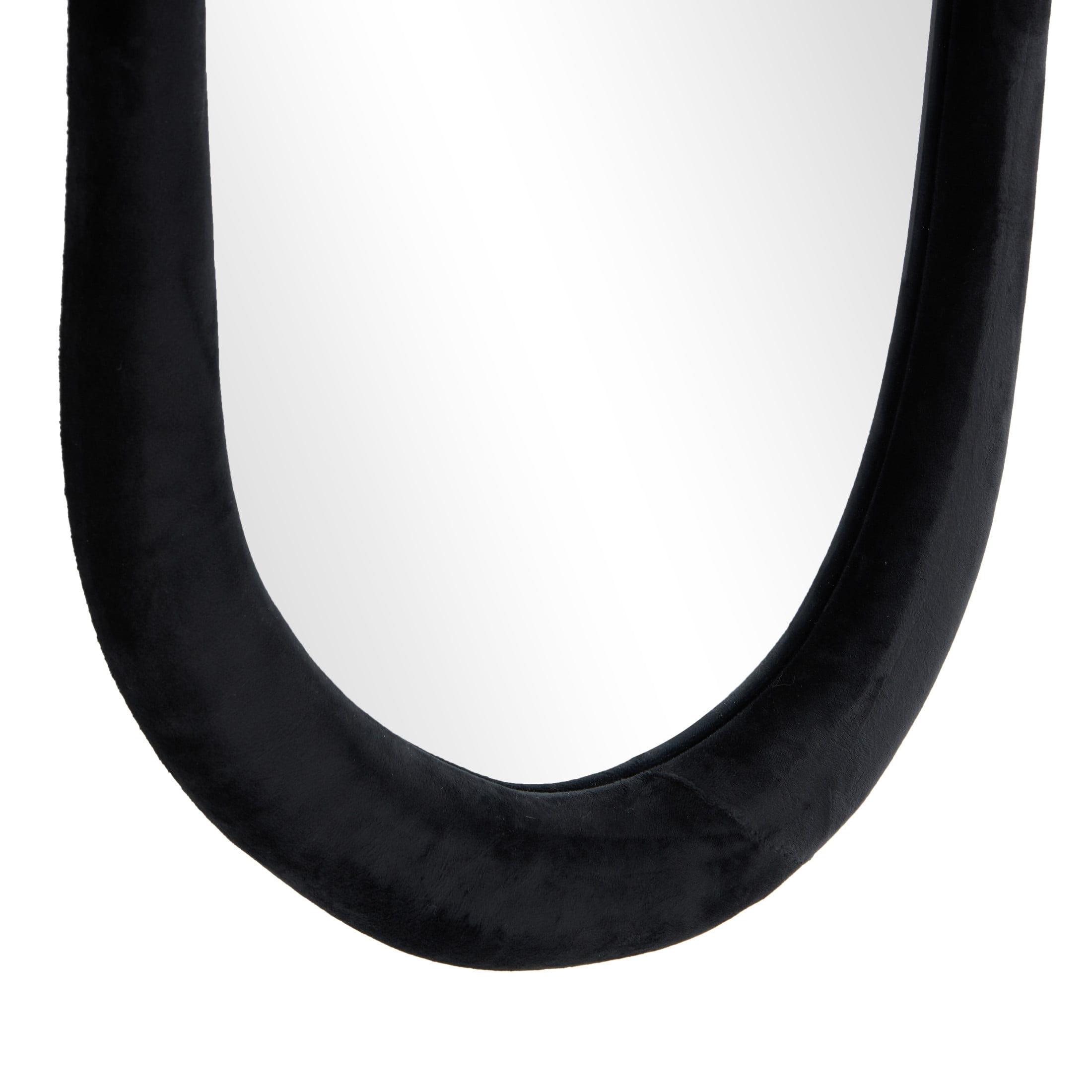 DecMode 26" x 65" Black Wavy Abstract Wall Mirror