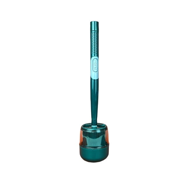 Inteprter Soporte para cepillo de baño montado en la pared Prensa de fluidos Herramienta de limpieza de plástico Cepillos para fregar Ángulo muerto Wc Juegos de accesorios de baño Verde oscuro Inteprter HA065743-01