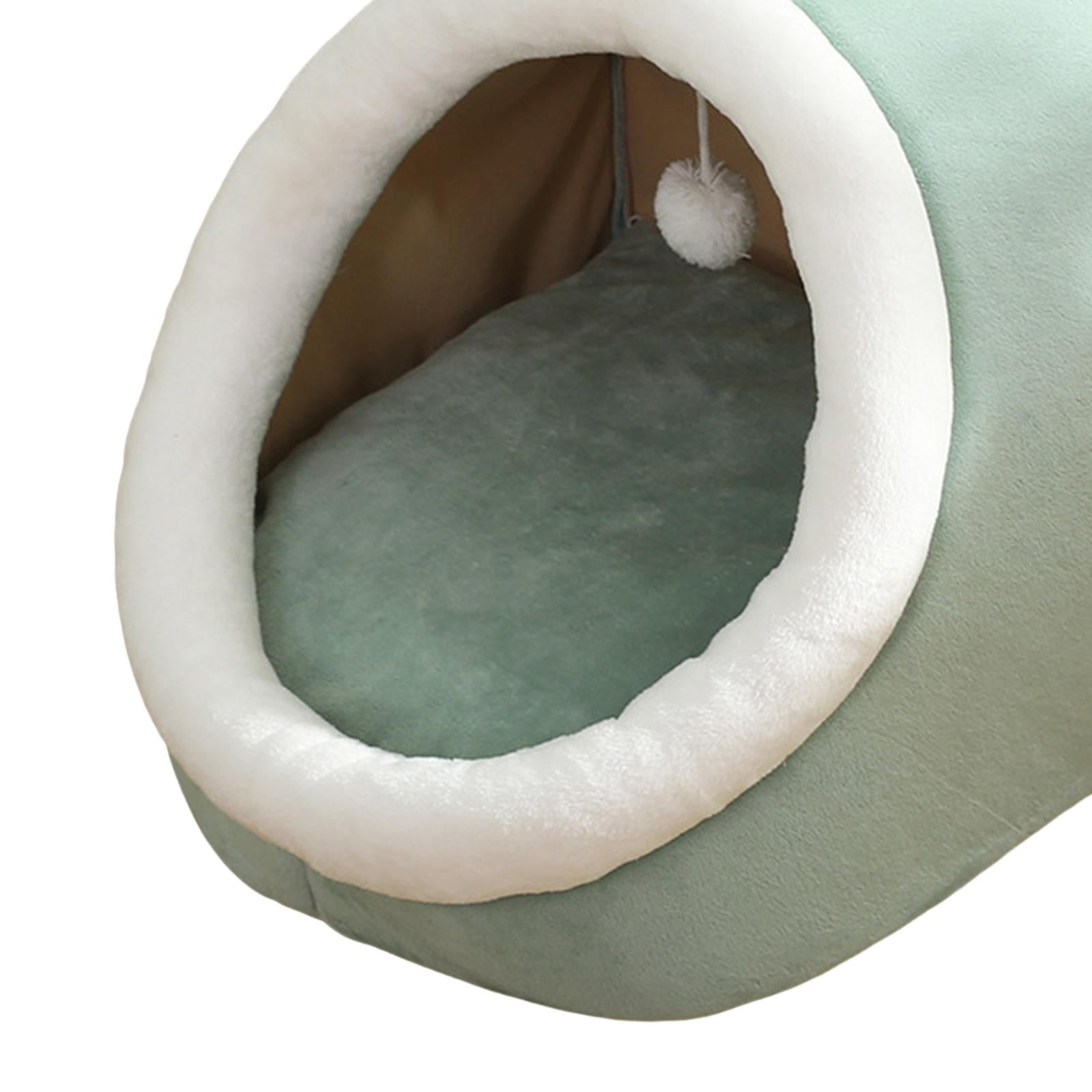 Bvdfgk Cave Bed Pet House Cushion Soft Anti Slip No Deformation Dog Furniture with Ball 35x35x31cm Green