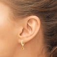 thumbnail image 3 of 18K Gold Plated Sterling Silver Color CZ Teardrop Huggie Hoop Earrings, 3 of 6