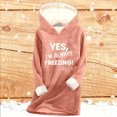thumbnail image 5 of Aimik Plus Size Hooded Top for Women Fall Winter Thick Fleece-Lined Warm Base Layer Sweatshirt Loose Fit Long Sleeve Hooded Top, 5 of 6