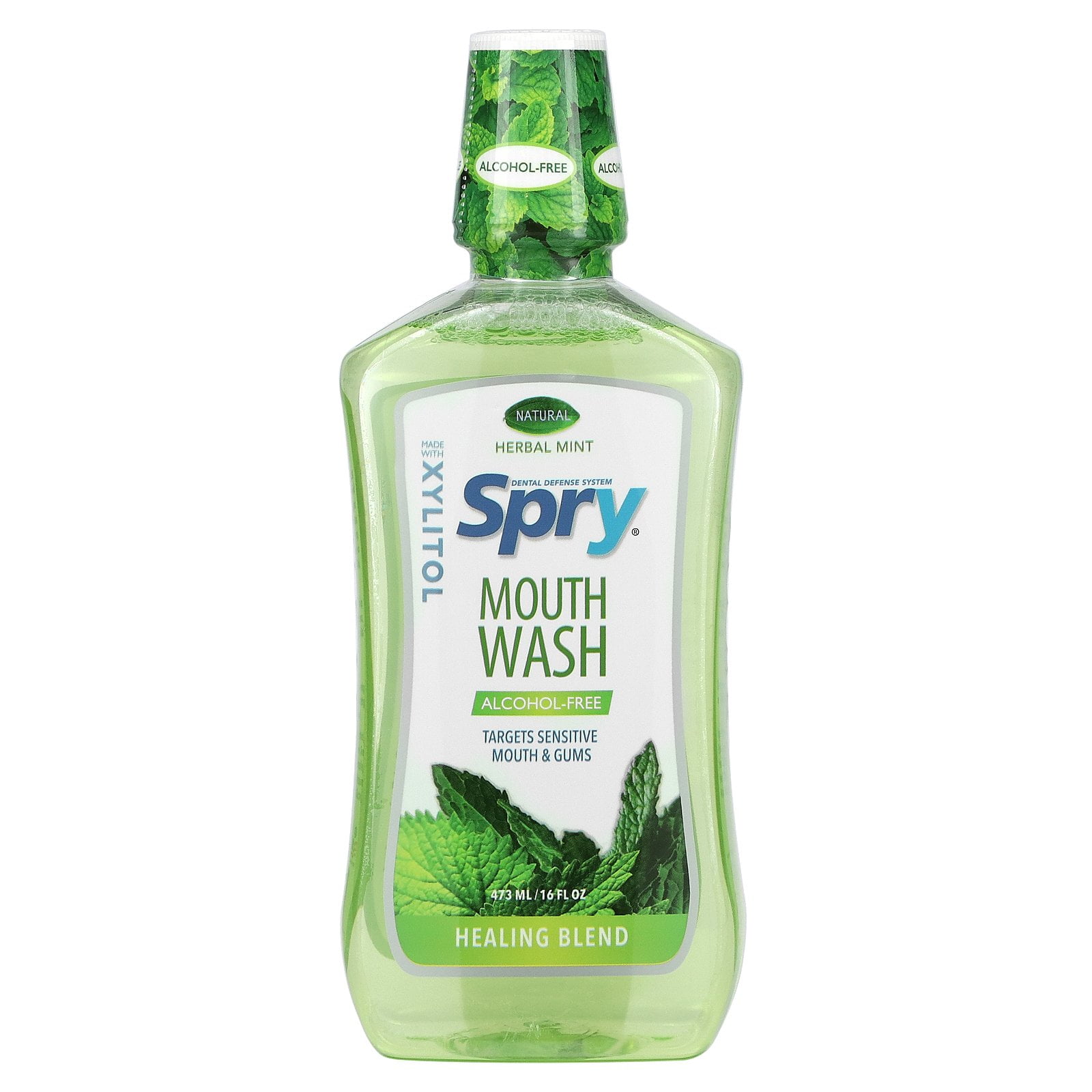 Spry Mouth Wash, Healing Blend, Alcohol-Free, Natural Herbal Mint, 16 fl oz (473 ml), Xlear