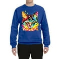 thumbnail image 2 of Wild Bobby Dean Russo Colorful Blue Eyes Cat Cat Lover Unisex Crewneck Graphic Sweatshirt, Royal, Large, 2 of 5