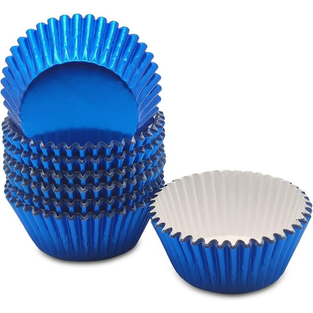 Capacillos azules para cupcakes (160 unidades), envoltorios estándar, capacillos para hornear muffins para panadería y uso doméstico