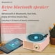 thumbnail image 4 of Altavoz inalámbrico Mini altavoz Bluetooth retro con forma de disco de vinilo atómico, reproductor de música giratorio portátil con mejora de graves, compatible con tarjeta TF/control de perilla AUX, 4 of 5