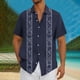 thumbnail image 2 of Mens Casual Botón Arriba Camisas Manga Corta Vintage Boliche Cuba Playa Camisas de Verano Botón Arriba, 2 of 5
