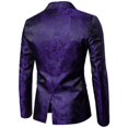 thumbnail image 2 of Genuiskids Men's Business Blazer Dark Patterned Palace Style Western Body Fitting Formal One Button Suit Coat Jacket for Party Wedding Banquet Prom Cocktail, 2 of 8