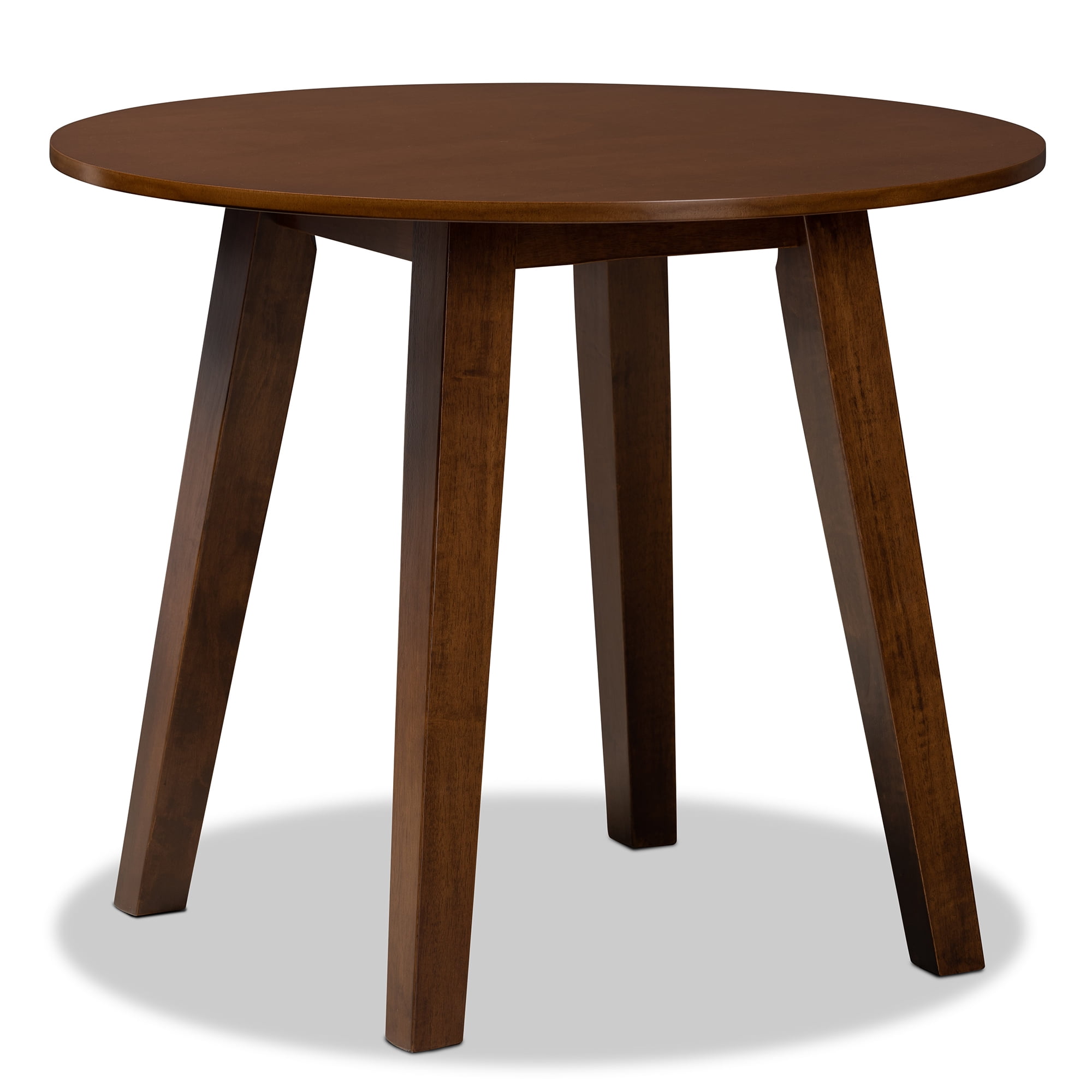 Baxton Studio Adara Modern and Contemporary Grey Fabric Upholstered and Walnut Brown Finished Wood 5-Piece Dining Set