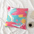thumbnail image 4 of LNWH Decorative Pillow Covers, Abstract Colorful Shapes Square Sofa Decorative Knit Pillow Case, 26"x26", 4 of 8