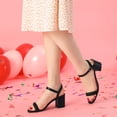 thumbnail image 2 of BLISSFUL STEP Women's Slingback Buckle Woven Block Heels Sandals, 2 of 6