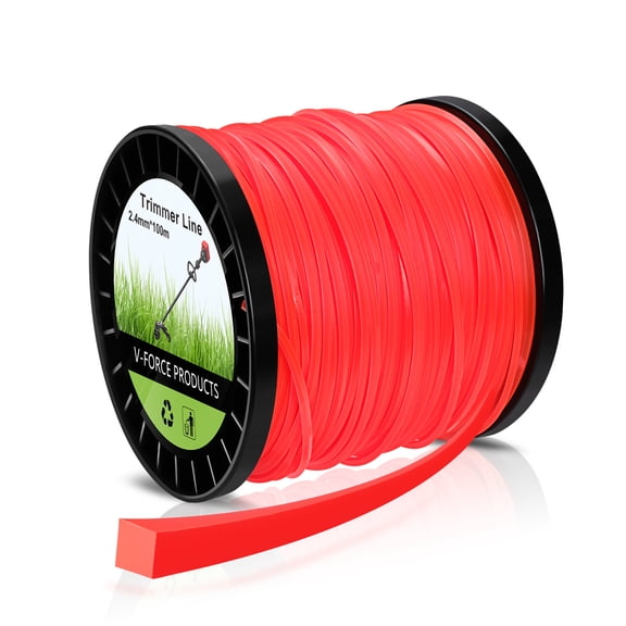UCINNOVATE Square Weed Eater String, 095 Trimmer Line Heavy Duty, 2.4mm × 100m Commercial Weed Wacker String Spool (0.095'' × 328')