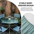 thumbnail image 2 of Modern Turquoise Gold Round Tablecloth for 55-60 Inch Tables,Fitted Table Cover with Elastic Edge,Abstract Teal Minimalist Art Waterproof Outdoor Table Cloth Protector for Patio Garden Dinner Picnic, 2 of 9