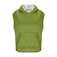 thumbnail image 5 of Otntypg Hoodie Vest Tops for Women Lightweight Casual Sherpa Fleece Lined Sleeveless Hooded Pullover Sweatshirts Loose Fit Button Decor Athletic Tank T-Shirts with Pockets Green L, 5 of 10