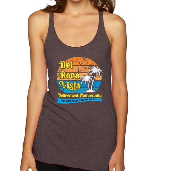 Wild Bobby,Del Boca Vista Seinfeld Retirement Community, Streetwear, Women Tri-Blend Racerback Tank Top, Brown, Small