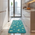thumbnail image 4 of Teal Daisy Flower Yellow Blooms Pattern Kitchen Rug Mat,Kitchen Runner Rugs Non Skid Washable,Decorative Kitchen Floor Mats for Kitchen,Sink,Laundry,17"x47.2", 4 of 7