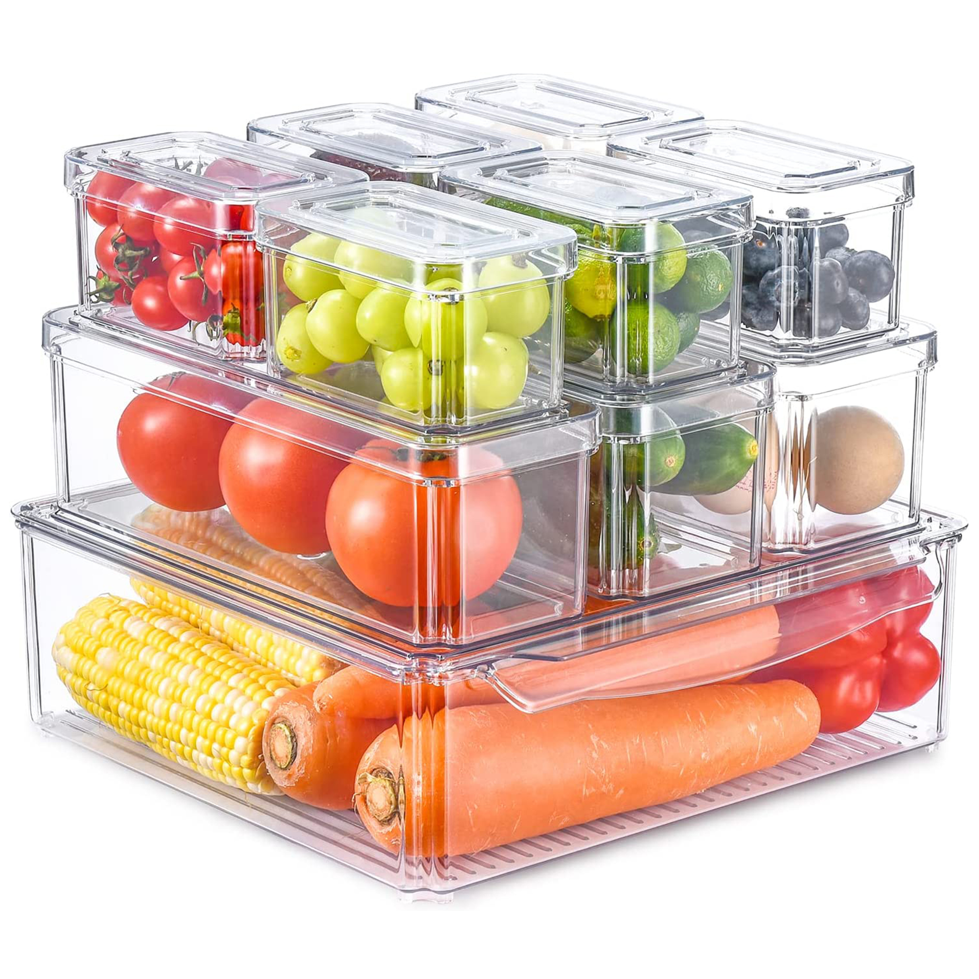 Untyo 10 Pcs Kitchen Pantry Organizer Stackable Kitchen Storage