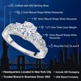 thumbnail image 2 of Gem Stone King 1.27 Cttw White Moissanite Ring | Engagement Ring for Women in 925 Sterling Silver | Round 6MM and 3MM | Wedding Engagement Anniversary Promise Ring for Women | Size 7, 2 of 5