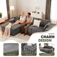 thumbnail image 7 of FIONA'S MAGIC Cloud Sectional Couches,Modular Sofa with Deep Seat, Sponge Compression Sofas, Gray, 7 of 7