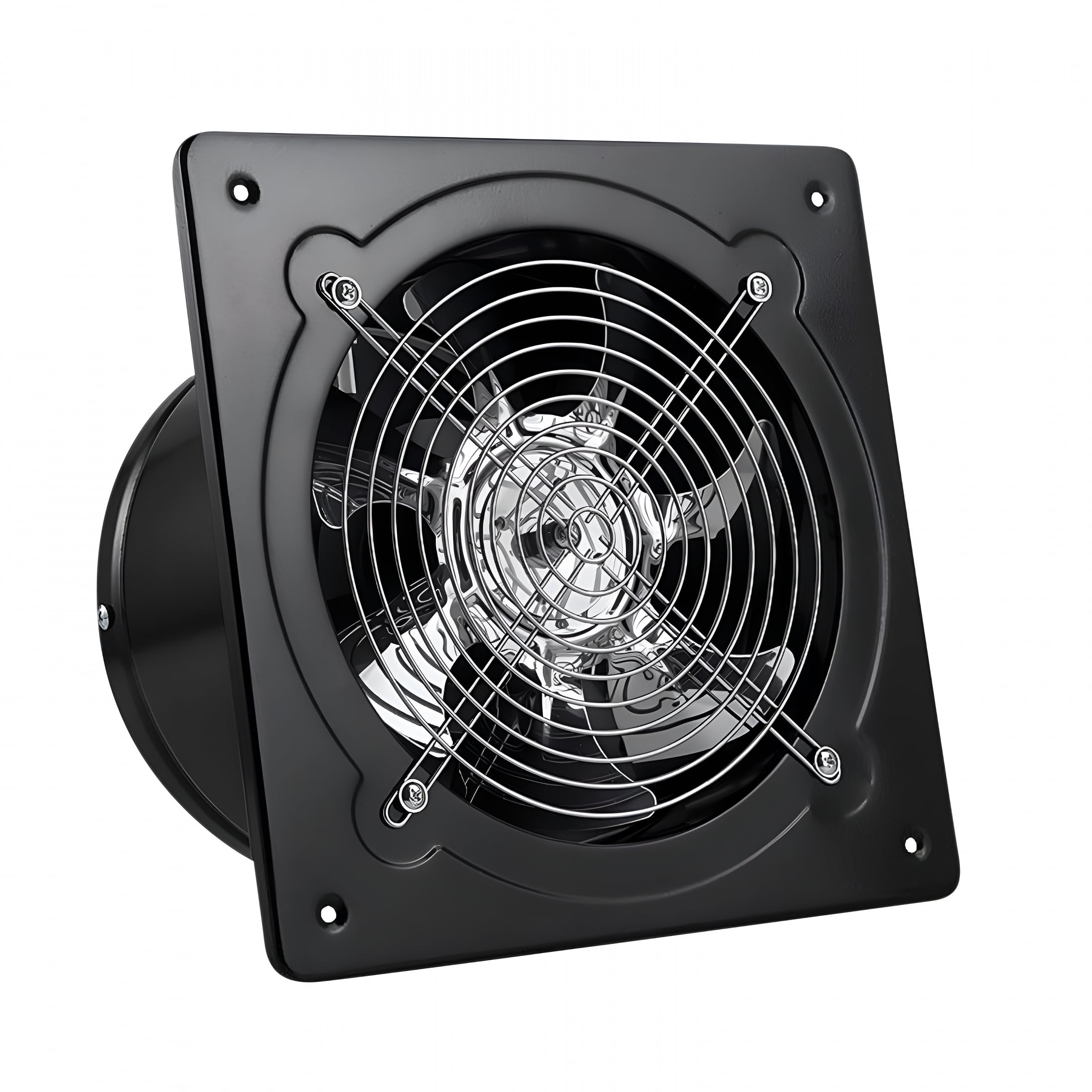 HIBIBUD Exhaust Fan with Switch,Powerful Kitchen Exhaust Fan with Damper,Portable Window Fan,Small Fume Extractor Ventilation Fan for Bathroom,Shop,Smoking Room,Garage,Black