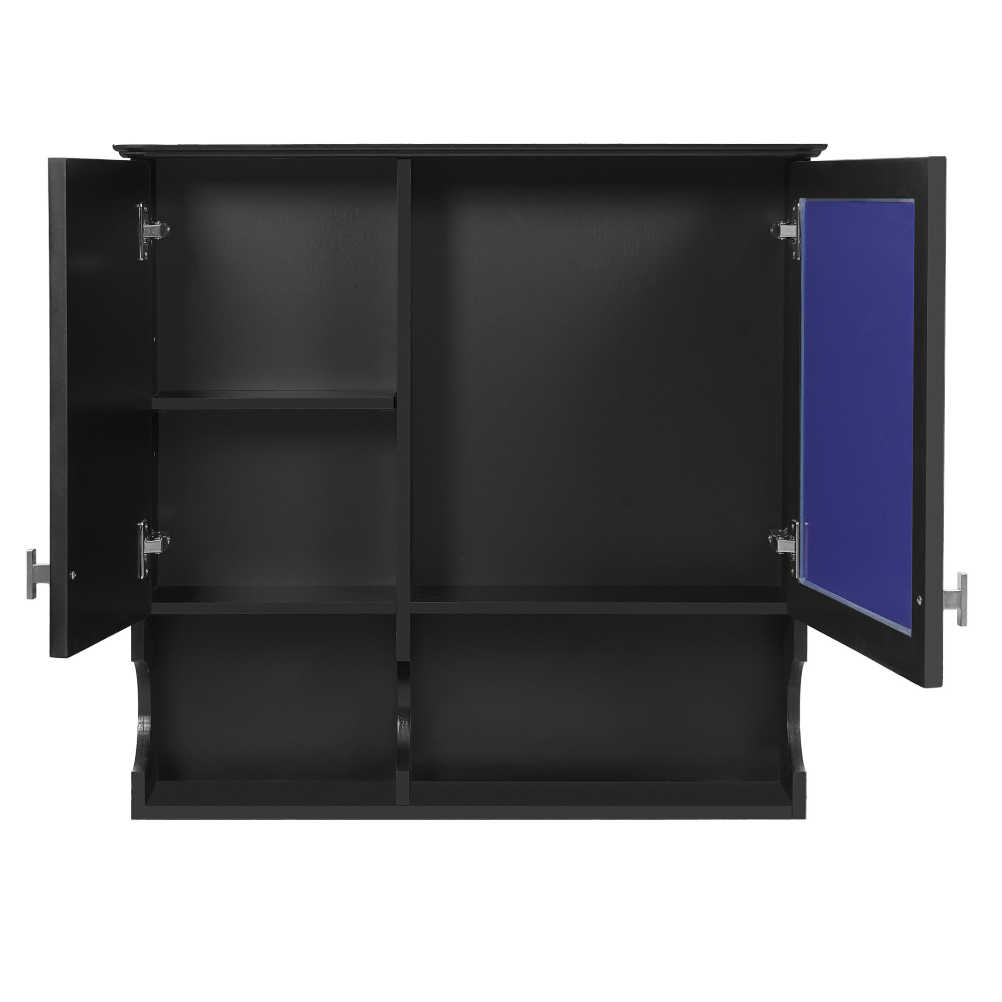 30 Inch Mirror Medicine Cabinet with Open Shelves, Wall Mounted Home Storage with Doors & Mirror, Adjustable Shelf, Bathroom Storage Cabinet over Toilet