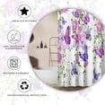 thumbnail image 5 of Purple Shower Curtain Butterfly Shower Curtains for Bathroom, Spring Shower Curtain Lavender Lilac Pink Floral Shower Curtain with 12 Hooks, Machine Washable Waterproof Fabric, 72X72 Inches, 5 of 6
