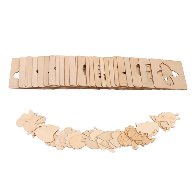 veasfak Embossing Kids Wooden Drawing Stencils Kit DIY Decor Creative Puzzle Arts Crafts