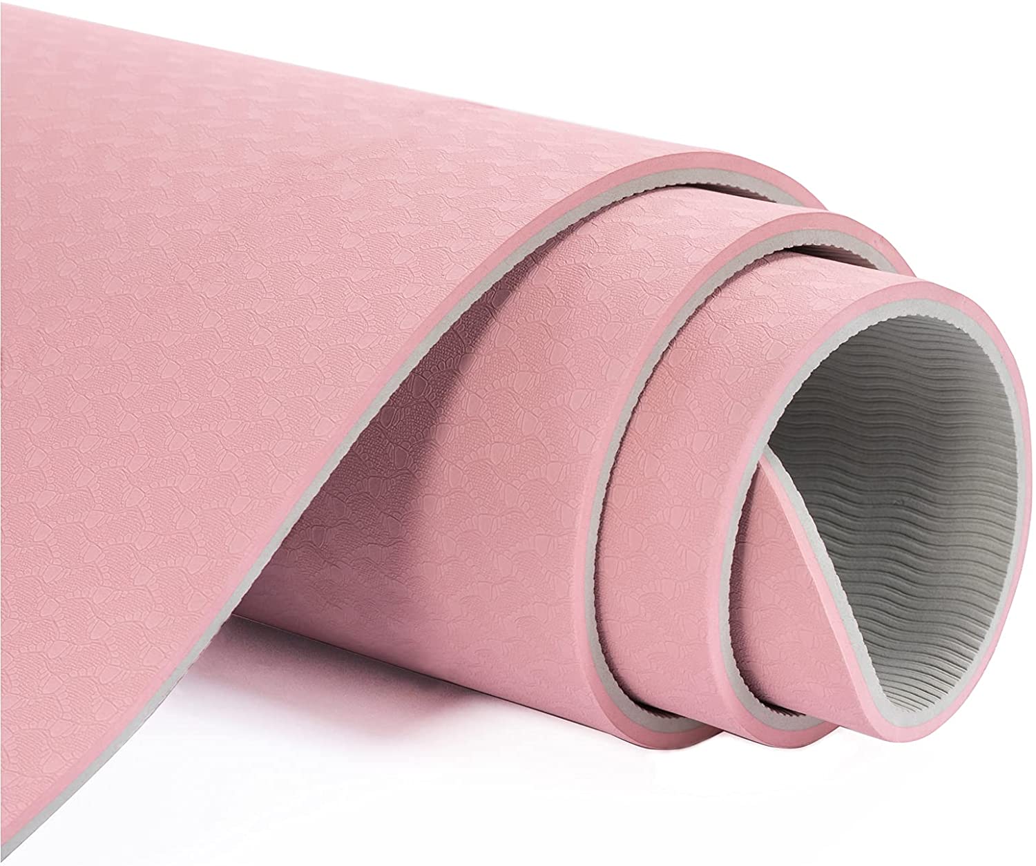 UMINEUX Extra Wide Yoga Mat 1/4" Thickness TPE Yoga Mats Non Slip, Pink