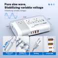 thumbnail image 4 of Adaptador de viaje DOACE de 500 W, 220 V a 110 V, con 3 enchufes y 4 USB, 4 of 7