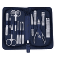 thumbnail image 1 of Kit de manicura de acero inoxidable – Herramientas de pedicura con estuche de piel – Set de pedicura profesional azul, 1 of 5