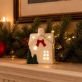 thumbnail image 6 of Christmas Light Up Ceramic Village,Led Lighted White Snow House Porcelain Ornament,Winter Christmas Glowing Decor for Mantel Tabletop, 6 of 6