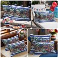 thumbnail image 2 of 2 Pack Outdoor Waterproof Throw Pillow Covers,4th of July Patriotic Flower Eucalyptus Leaf Decorative Patio Pillowcases for Chair Couch Sofa 20x12in, 2 of 9
