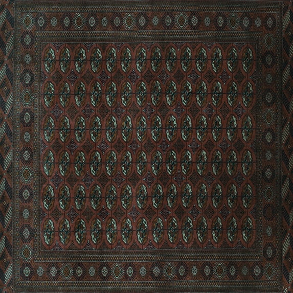 Ahgly Company Indoor Square Persian Light Blue Traditional Area Rugs, 4' Square