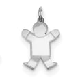 thumbnail image 1 of Sterling Silver Rhodium-plated Kid Charm XK1555SS (25mm x 15mm), 1 of 2