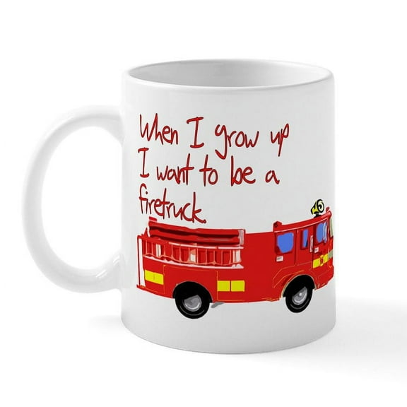 CafePress - Firetruck Mug - 11 oz Ceramic Mug - Novelty Coffee Tea Cup