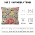 thumbnail image 5 of HENGT Pillow Case Blue Pink Rose Bird Pattern Double Sided Decorative Cushion Cover for Sofa Bed Chair Car, 5 of 5